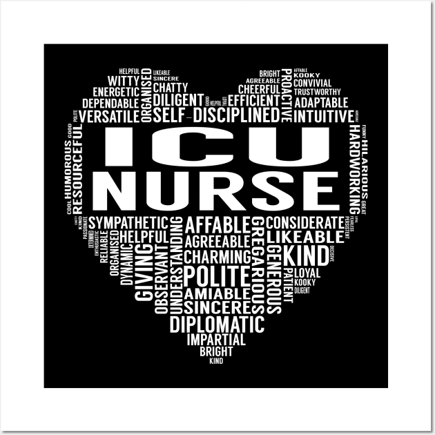 Icu Nurse Heart Wall Art by LotusTee